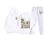 Trust In The Lord Hoodie and Sweatpants Set for Women - 2 Piece Christian Lounge Tracksuit,2025 Fall Tracksuit (A01-White,3XL)