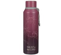 Trust in the Lord Plum Floral Stainless Steel Water Bottle
