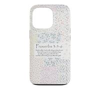 Trust In The Lord Proverbs 3:5-6 Floral Faith Art Aesthetic Case for iPhone 13 Pro