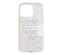 Trust In The Lord Proverbs 3:5-6 Floral Faith Art Aesthetic Case for iPhone 15 Pro Max