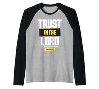 Trust in The Lord Proverbs 3:5 Bible Verse Christian Faith Raglan Baseball Tee