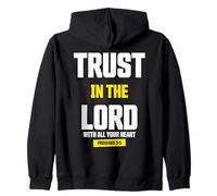 Trust in the Lord Proverbs 3:5 Bible Verse Christian Faith Zip Hoodie