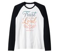Trust in The Lord Proverbs 3:5 Christian Bible Verse Raglan Baseball Tee