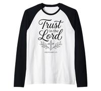 Trust in The Lord Proverbs 3:5 Christian Bible Verse Raglan Baseball Tee
