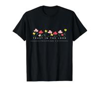 Trust in the Lord Proverbs Bible Verse Inspirational Value Graphic T-Shirt, Men, Black, L
