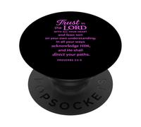 Trust In The Lord Scripture Bible Verse Proverbs 3:5 6 Pray PopSockets Adhesive PopGrip