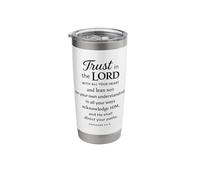 Trust in The Lord Scripture Bible Verse Proverbs 3:5 6 Pray Stainless Steel Insulated Tumbler