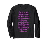 Trust in The Lord Scripture Bible Verse Proverbs 3:5 Praying Long Sleeve T-Shirt