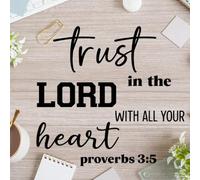 Trust in The Lord Wall Sticker, Proverbs 3:5 Bible Verse Quote, Inspirational PVC Wall Art Decal for Living Room, Bedroom, Office, Christian Home Decor