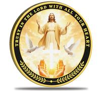 Trust in The Lord with All Your Heart Challenge Coin - Christian Motivation Faith Pocket Token, Trust God Daily Reminder Coin, Bible Verse Medallion - Inspirational Gift for Encouragement & Strength