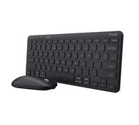 Trust Lyra Bluetooth Keyboard Mouse Set, Wireless, QWERTZ Layout, 84% Recycled Plastic, Rechargeable Multi-Device Wireless Keyboard with Mouse for PC, Laptop, Mac, iPad, Android, iOS - Black