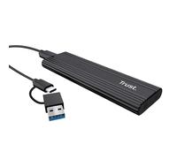 Trust M.2 NVMe SSD Enclosure, USB-C 10Gbps External Hard Drive Enclosure up to 4TB, Supports Size 2230 2242 2260 2280 M.2 SSDs FAT32/NTFS/EXT4/exFAT/APFS, Portable SSD Tool-Free Adapter Case
