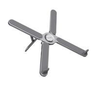 Trust Macy Portable Laptop Stand for Desk, 17.3” Foldable Laptop Riser, Ergonomic Aluminium Laptop Holder 7-step Height Adjustable for Macbook Air Computer Tablet Home Office HP Dell, Grey