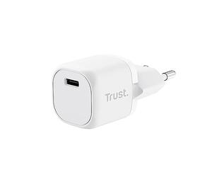 Trust Maxo Fast Charger USB C 20W PD Universal Mains Adapter (No Cable) for iPhone 14/14 Pro Max, iPad, Samsung Galaxy S23 S22 S21, Xiaomi, Huawei, Oppo, Tablet, Travel - White