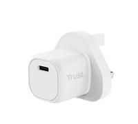 Trust Maxo USB-C Fast Charger Plug UK 20W PD, USB Type C Wall Charging Power Adapter (no Cable) for iPhone 14/14 Pro /14 Pro Max, Samsung S23 S22 S21 S20, iPad Mini/Air/Pro, Tablets - White