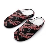 Trust Me I Am A Nuclear Engineer Winter Warm Mens Slippers Rubber Sole Comfortable Cotton House Shoes For Daily Wear 11-12（44-45）