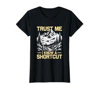 Trust me i Know a Shortcut Mountaineer Funny Hiking Hiker Value Graphic T-Shirt, Women, Black, XS