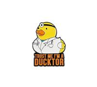 Trust Me I’m A Ducktor Enamel Pin, Funny Rubber Duck Doctor Pin Brooch, Cute Cartoon Duck Meme Badge Brooch, Medical Humor Pun Lapel Badges, Silly Animal Meme Gift For Doctor Nurse Healthcare Worker