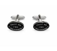 Trust Me I’m a Policeman Cufflinks for Men - Onyx Art CK797 Novelty Police Cuff Links, Law Enforcement Gift for Officers, Weddings and Formal Shirts