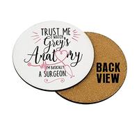 Trust Me I Watch I'm Basically A Surgeon Birthday Secret Santa Coaster, Tableware, Drinks Coffee-Tea Coaster. (Round Coaster MDF)