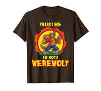 Trust Me I'am Not A Werewolf - were Wolf Howling for Kids T-Shirt, Men, Brown, X-Large