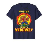 Trust Me I'am Not A Werewolf - were Wolf Howling for Kids T-Shirt, Men, Navy Blue, 5X-Large