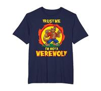 Trust Me I'am Not A Werewolf - were Wolf Howling for Kids T-Shirt, Men's Big and Tall, Navy Blue, 6X Tall