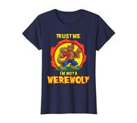 Trust Me I'am Not A Werewolf - were Wolf Howling for Kids T-Shirt, Women, Navy Blue, 3X-Large
