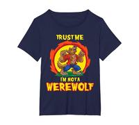 Trust Me I'am Not A Werewolf - were Wolf Howling for Kids T-Shirt, Women's Plus, Navy Blue, 6X