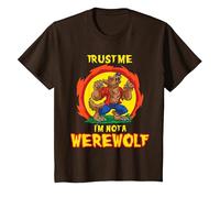 Trust Me I'am Not A Werewolf - were Wolf Howling for Kids T-Shirt, Youth, Brown, Small