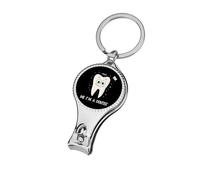 Trust Me I'm A Dentist Nail Clipper for Men Women Portable Metal Nail Cutter with Nail File