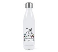 Trust Me I'm A DJ Double Wall Water Bottle Insulated Stainless Steel Sports Drinks 500ml White
