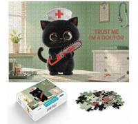 Trust Me, I'm A Doctor - Cute Cat With Bloody Jigsaw Puzzle, 1000 Piece
