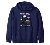 Trust Me I'm A Doctor Funny Death Medieval Plague Doctor Zip Hoodie