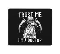 Trust Me I'M A Doctor I Medieval Plague Doctor Mouse Mat With Stitched Edges Mouse Pad Non-Slip Rubber Base Mousemat For Office Travel Studying 25X30Cm