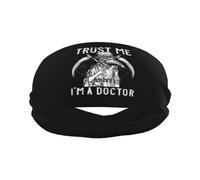 Trust Me I'm A Doctor I Medieval Plague Doctor Sports Sweatbands for Men Women Non Slip Elastic Wristbands Headbands for Basketball Tennis Workout Gym Yoga Absorbent Breathable (Black)