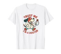Trust Me I'm A Dogtor Cartoon Dog Doctor Humor Funny Saying T-Shirt