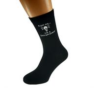 Trust me I'm a Entrepreneur & Light Bulb Image Design Mens Black Cotton Rich Socks