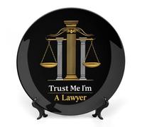 Trust Me Im A Lawyer Bone China Decorative Plate Ceramic Wall Dinner Plates with Display Stand for Home Kitchen Decor 7inch