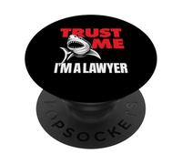 TRUST ME I'M A LAWYER - funny shark retro law school student PopSockets Adhesive PopGrip
