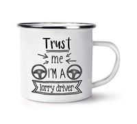 Trust Me I'm A Lorry Driver Enamel Mug Cup