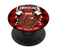 Trust Me I'm a Lumberjack Red Checked Pattern Design Graphic PopSockets Adhesive PopGrip