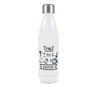 Trust Me I'm A Painter Double Wall Water Bottle Insulated Stainless Steel Sports Drinks 500ml White