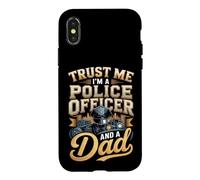 Trust Me I'm A Police Officer And A Dad Fathers Day Case for iPhone X/XS