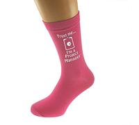 Trust me I'm a Project Manager Image Design Unisex Socks (Hot Pink, Large UK 5-12)