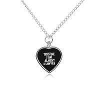 Trust Me I'm Almost A Lawyer Ashes Necklace Dog Pet Urn Necklace Heart Cremation Jewelry with Fill Kit