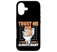 Trust Me I'm Always Right Nerdy Cat On Toilet Case for iPhone 17