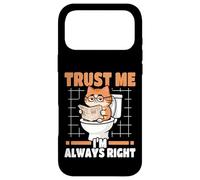 Trust Me I'm Always Right Nerdy Cat On Toilet Case for iPhone 17 Pro Max