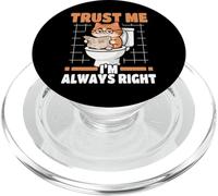 Trust Me I'm Always Right Nerdy Cat On Toilet PopSockets PopGrip for MagSafe