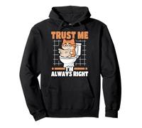 Trust Me I'm Always Right Nerdy Cat On Toilet Pullover Hoodie